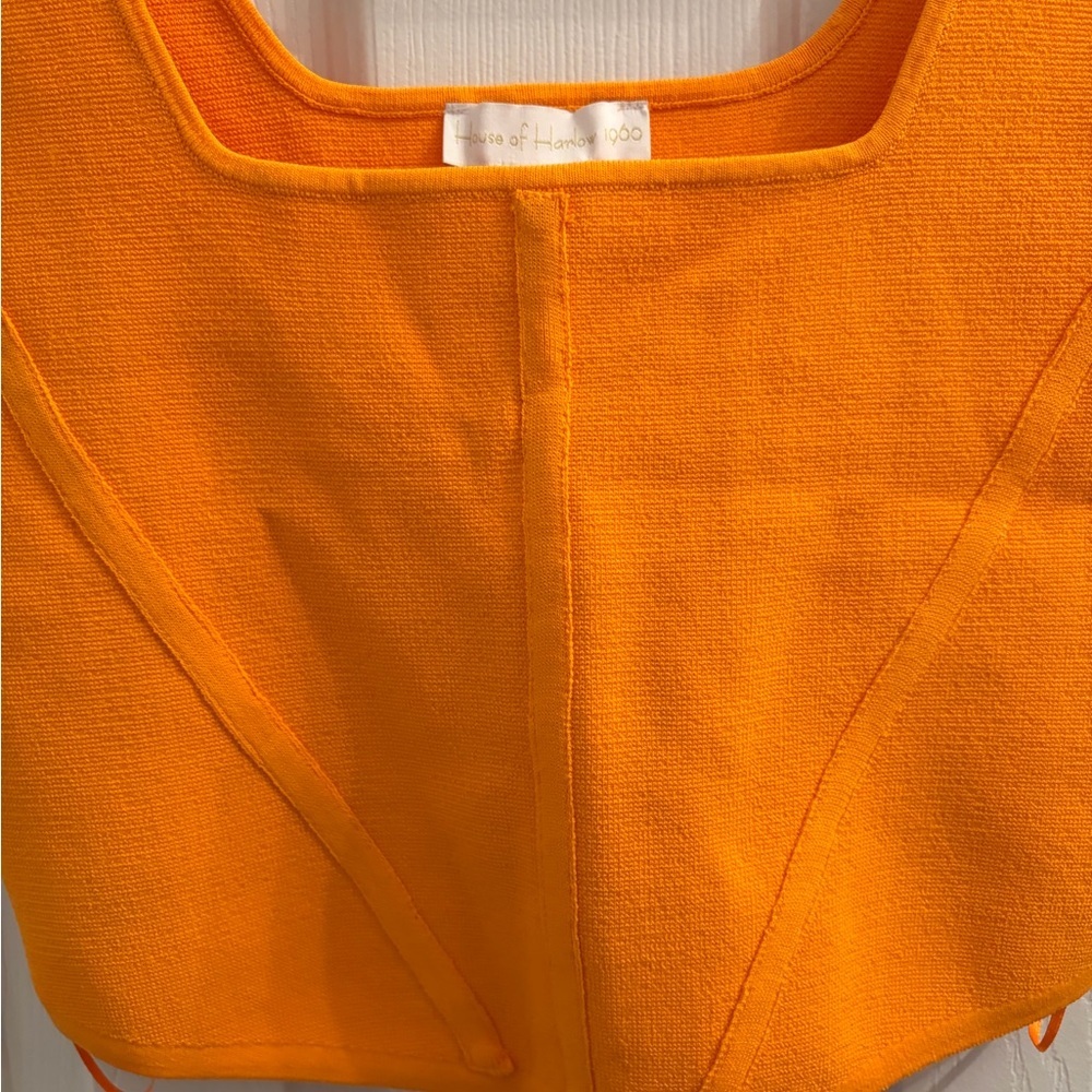 House of Harlow 1960 Bright Orange Crop Top - Picture 2 of 5
